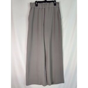 Hilary Radley Women's Wide Leg Pants Gray Pull On Elastic Waist Size Small